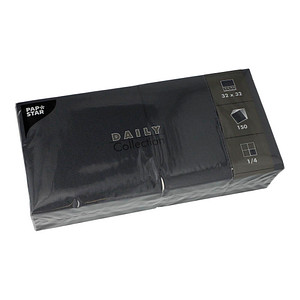 PAPSTAR Servietten Daily Collection schwarz 2-lagig 32,0 x 32,0 cm, 150 St.