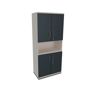 fm Regalschrank Sidney, 4260429769186 weiß, lavagrau 80,0 cm 44,2 cm, 1 St.
