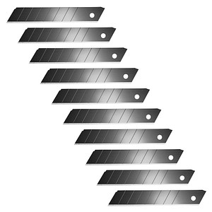 Hansa Cuttermesser-Klingen Ersatzklingen schwarz 18 mm, 10 St.
