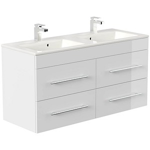 POSSEIK Waschbecken mit Unterschrank HOMELINE 120 weiß glanz 120,0 x 46,0 x 61,8 cm