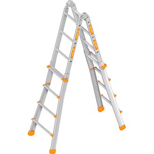Layher Teleskopleiter TOPIC 1058 silber 4x 4 Sprossen, H: 155,0 cm