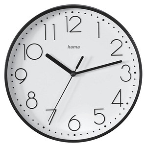hama Wanduhr Salina weiß schwarz Kunststoff, Ø 22,0 cm