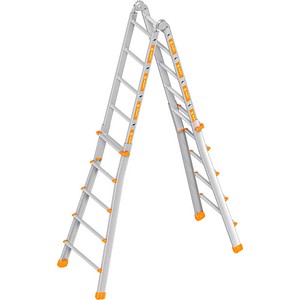 Layher Teleskopleiter TOPIC 1058 silber 4x 5 Sprossen, H: 155,0 cm
