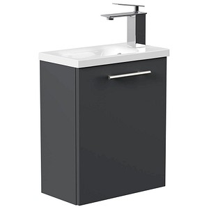 POSSEIK Waschbecken mit Unterschrank PIENI SLIMLINE grafit 40,0 x 22,0 x 49,3 cm