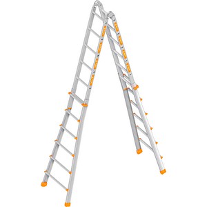 Layher Teleskopleiter TOPIC 1058 silber 4x 6 Sprossen, H: 185,0 cm