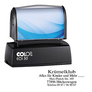 COLOP Textstempel, individualisierbar EOS 30 selbstfärbend blau, schwarz, rot ohne Logo, 1 St.