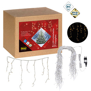 Idena 400er Eiszapfen LED Lichterkette transparent 10,3 m, 1 St.