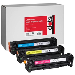 dots  cyan, magenta, gelb Toner kompatibel zu HP 3x 305A (CF370AM), 3er-Set