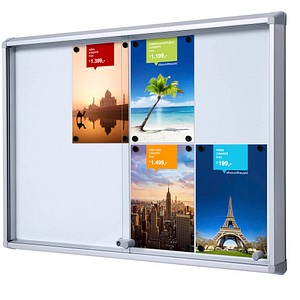 Showdown® Displays Schaukasten SL B1 silber 8x DIN A4 94,0 x 5,9 x 67,5 cm, 1 St.
