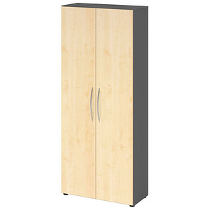 HAMMERBACHER Aktenschrank 4100, V4100/G/3/BM grafit, ahorn 4 Fachböden 80,0 x 34,6 x 188,0 cm