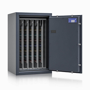 ISS safe4key Schlüsseltresor grau mit 600 Haken, Elektronikschloss, 50,0 x 42,0 x 80,0 cm, 1 St.