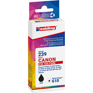 edding EDD-239 schwarz Druckerpatrone kompatibel zu Canon PGI-520 BK