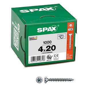 SPAX® Universalschrauben T20 Senkkopf WIROX 1191010400205 4 mm x 20 mm, 1.000 St.