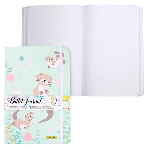 ONLINE® Notizbuch Bullet Journal Otter DIN A5 punktkariert, mehrfarbig Softcover 144 Seiten, 1 St.