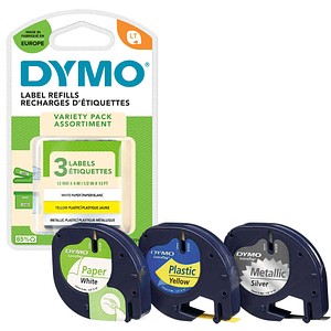 DYMO Schriftbänder LetraTag 91241 S0721800, 12 mm, farbig sortiert, 1 St.