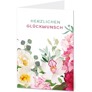 LUMA Glückwunschkarte Blumen LU1680 DIN B6, 1 St.