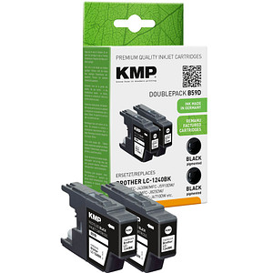 KMP B59D schwarz Druckerpatronen kompatibel zu brother LC1240BKBP2DR, 2er-Set