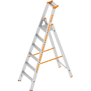 Layher Stehleiter einseitig TOPIC 1064 silber 6 Stufen, H: 220,0 cm