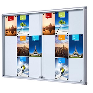 Showdown® Displays Schaukasten SL B1 silber 18x DIN A4 138,0 x 5,9 x 98,2 cm, 1 St.