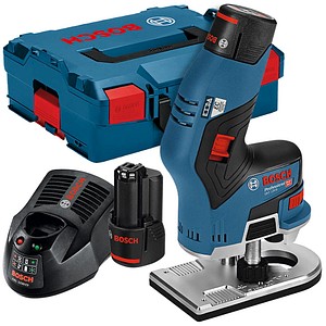 BOSCH Professional GKF 12V-8 Akku-Kantenfräse 12,0 V, mit 2 Akkus