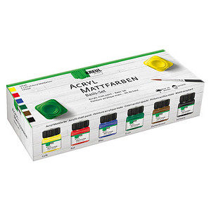 KREUL Mattfarben Basis Acrylfarben farbsortiert, 6 St.