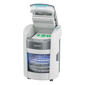 LEITZ IQ OptiMax Autofeed Home Office 150 Aktenvernichter mit Partikelschnitt P-4, 4 x 10 mm, bis 150 Blatt