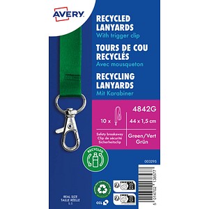 AVERY Zweckform Lanyards 4842G, Karabiner, grün, 10 St.