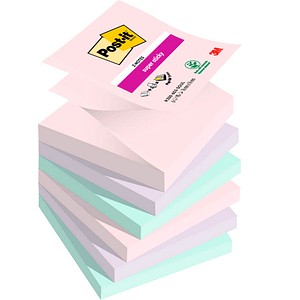 Post-it® Super Sticky Z-Notes Soulfoul Collection Haftnotizen extrastark farbsortiert, 6 Blöcke