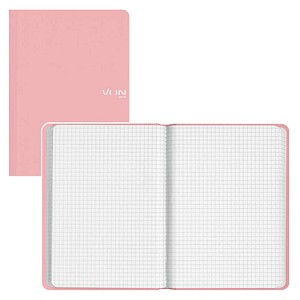 VON LEITZ Notizbuch DIN A5 kariert, pastellrosa Hardcover 160 Seiten, 1 St.