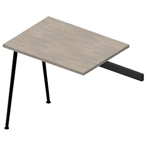 Quadrifoglio Anbautisch X3 beton, grau rechteckig 80,0 x 60,0 x 75,0 cm
