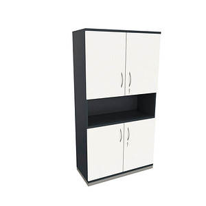 fm Regalschrank Sidney, 4260429769490 weiß, lavagrau 100,0 cm 44,2 cm, 1 St.