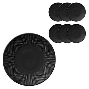 HEART & SOUL Teller PINE coup Relief coal schwarz Ø 24,0 cm, 6 St.