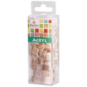 Rayher Mosaiksteine alabasterweiß Acryl marmoriert, 1 Pack