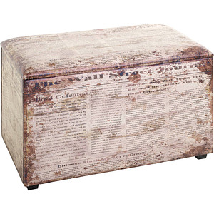 HAKU Möbel Sitztruhe 25774 Motiv Zeitung Holz 65,0 cm