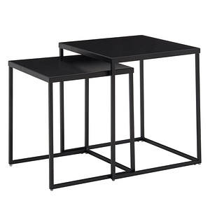 WOHNLING Beistelltische-Set quadratisch Stahl schwarz, 1 Set