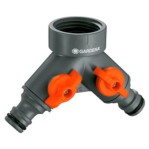 GARDENA Wasserverteiler für Gartenschlauch 2-Wege-Ventil 940-20 25 mm (1 Zoll) Wasseranschluss, 33,3 mm (G 1 Zoll) Gewinde, 1 St.