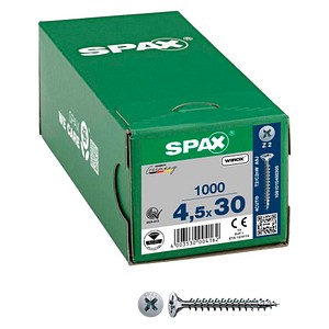 SPAX® Universalschrauben Z2 Senkkopf WIROX 1081010450305 4,5 mm x 30 mm, 1.000 St.
