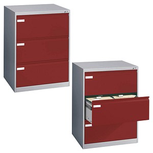 CP C 2000 Acurado Hängeregistraturschrank lichtgrau, rubinrot 3 Schubladen 78,7 x 59,0 x 104,5 cm, 1 St.