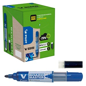 AKTION: PILOT V-Board Master Greenpack Whiteboard-Marker-Set blau 2,0 - 5,0 mm, 1 Set + GRATIS 5 Nachfülltuschen