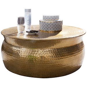 WOHNLING Couchtisch rund Aluminium gold 75,0 x 75,0 x 31,0 cm, 1 St.