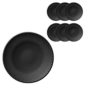 HEART & SOUL Teller PINE coup Relief coal schwarz Ø 17,0 cm, 6 St.