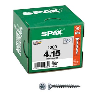 SPAX® Universalschrauben T20 Senkkopf WIROX 1191010400155 4 mm x 15 mm, 1.000 St.