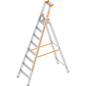 Layher Stehleiter einseitig TOPIC 1064 silber 8 Stufen, H: 270,0 cm