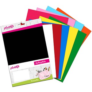 plottiX PremiumFlex Aufbügelfolie farbsortiert Flex-Folie 20,0 x 30,0 cm,  10 St.