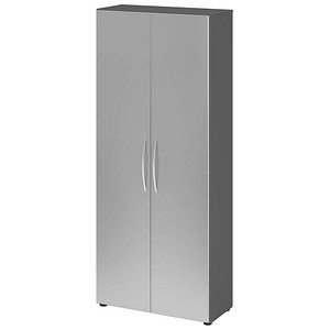 HAMMERBACHER Aktenschrank 4100, V4100/G/S/BM grafit, silber 4 Fachböden 80,0 x 34,6 x 188,0 cm