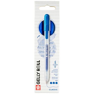Sakura Gelly Roll Retractable Classic Gelschreiber transparent 0,4 mm, Schreibfarbe: blau, 3 St.