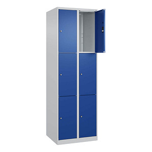 CP Schließfachschrank Classic Plus enzianblau, lichtgrau 080000-203 S10003, 6 Schließfächer 60,0 x 50,0 x 185,0 cm