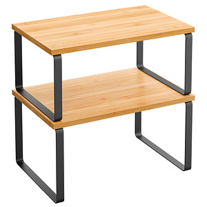 SONGMICS Küchen-Organizer bambus, schwarz 29,7 x 19,5/18,5 x 15,8/13,7 cm, 2 St.