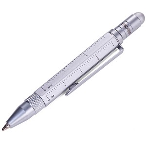 TROIKA® Kugelschreiber LILIPUT TOOL PEN silber, Schreibfarbe: schwarz, 1 St.