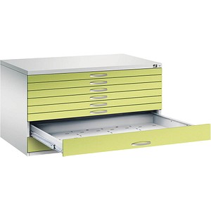 CP 7200 Planschrank clowngrün, lichtgrau 8 Schubladen 135,0 x 96,0 x 76,0 cm, 1 St.